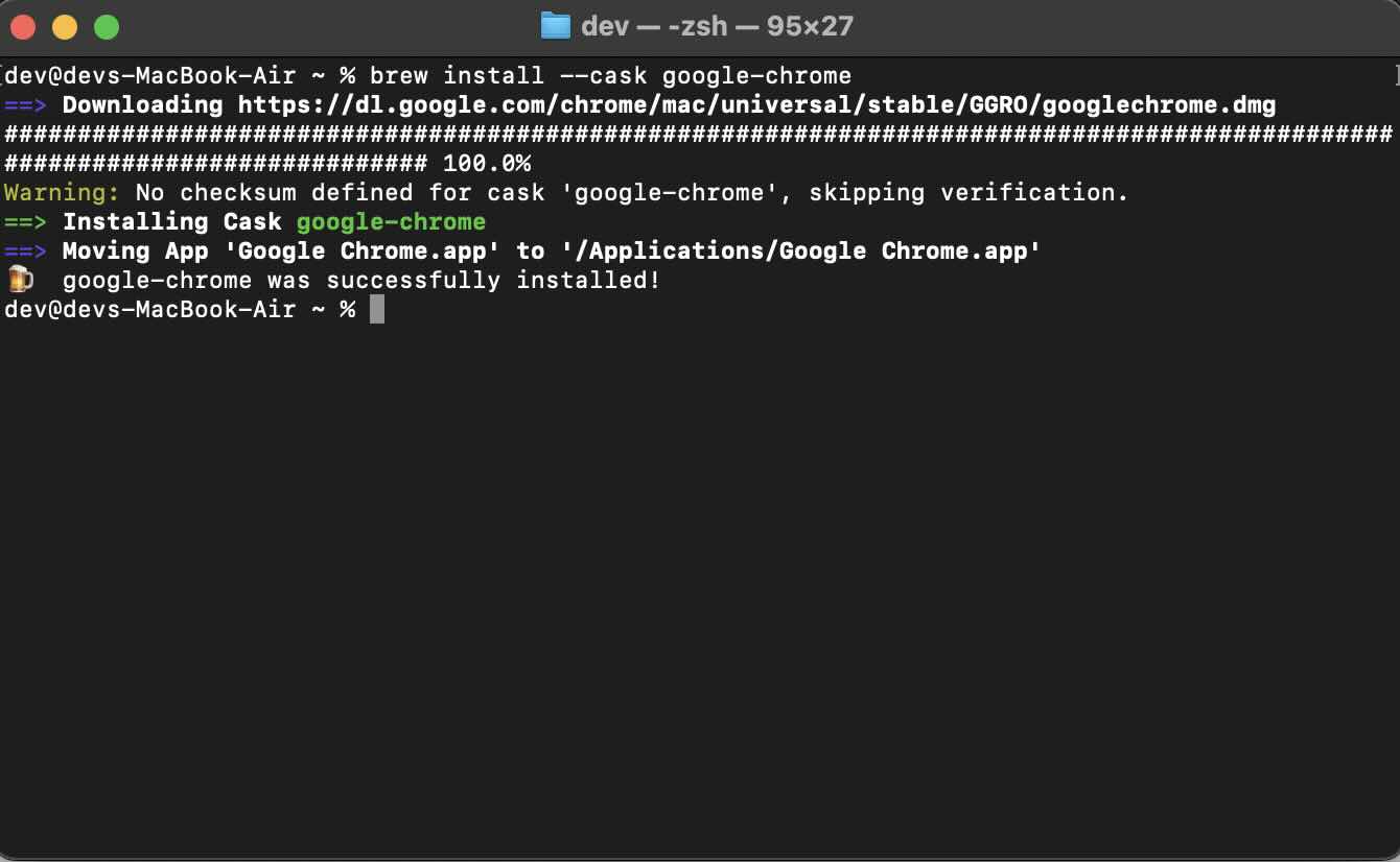 How to install Google Chrome on macOS using Terminal Command